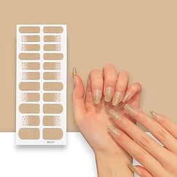 Sparlune Salon Style Nail Art Kit | 22Pcs Gel Nail Stickers Set with Mini UV Light & Nail Filer | Long-Lasting, Glossy & Easy DIY Gel Manicure at Home | Easy to Use Nail Art Kit for Women & Girls (Golden Shimmer)-image-6