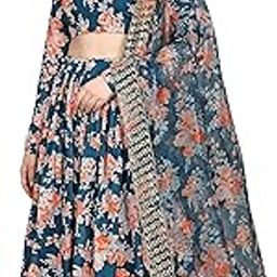 Women's Georgette Semi-Stitched Lehenga Choli (L8071_Blue_Free Size)-image-22
