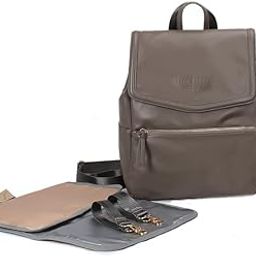 THE LITTLE LOOKERS Chic Luxe Waterproof Diaper Bag/Backpack for Mothers/Mom Perfect for Maternity Bag for Travel and Outdoor (Taupe Grey)-image-9
