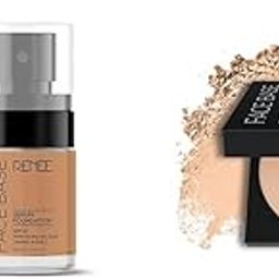 RENEE Face Base Serum Foundation -07 Regal 25 MlFace Base Compact Powder Macadamia Beige 9gm| Enriched with Hyaluronic Acid & Vitamin E| Long-lasting, Easy Blend, Matte Finish-8