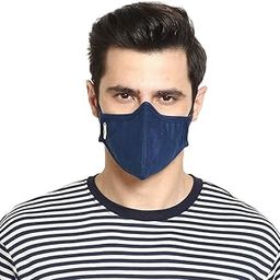 Military Grade N99 Face Mask, Washable, Adjustable Ear and Head Loops, Blue-12
