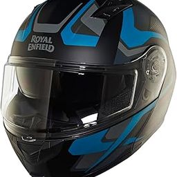Royal Enfield ISI Certified Lightwing Modular Multi Rays Riding Helmet Mat Blue (XL) 62 Cm-High Impact Grade Thermoplastic & High Density Head EPS Liner for Superior Impact Protection & Durability-13