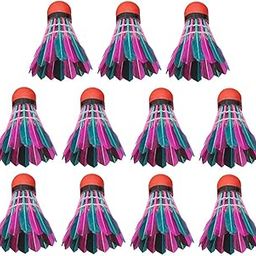 SAZ DEKOR Goose Feather Badminton Shuttlecocks Birdies Training 11x Colorful Feather-image-46