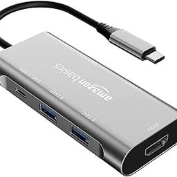 Amazon Basics USB-C Hub Dock 7-in-1 with 4K 30HZ HDCP Compliant, Aluminium Type C Adapter with 4K HDMI Port, USB 3.0 Port, USB-C Power Delivery, TF/SD Card Reader, Mac and Windows USB-C Devices-image-86
