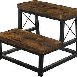 OGFC 82984 Heavy Duty Wooden Step Stool for Adults, 2 Tier Heavy Duty Step Stool for High Bed with Non-Slip Feet, Using for Bedroom, Living Room, Bathroom and Kitchen-image-97