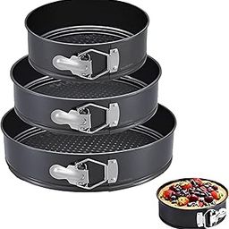 PureBake Premium SGS Certified Round Cake Tin Set 7, 8, 8.5 inch | Cake Mould for Microwave | SpringForm Cake Tin Suitable for Cheese Cake Mould | Removable Bottom for Microwave, OTG-picture-15