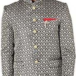 wintage Men's Banarasi Rayon Cotton Black Bandhgala-picture-17