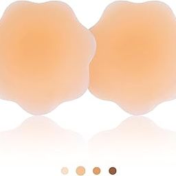 Silicone Nipple Cover - Sticky Adhesive Silicone Nipple Pasties - Reusable Pasty Nipple Covers for Women-Invisible Pasties Beige-picture-37