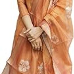 Chanderi Silk Kurti Set with Floral Print Dupatta, Orange, Traditional Ethnic Wear, Kurti with Dupatta, No Bottomwear-image-11