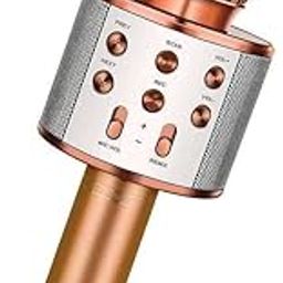 VELOCIOUS® WS-858 1 Pic Wireless Bluetooth Karaoke Microphone, Rechargeable Professional Handheld Karaoke Mic Speaker Home Kids Birthday Party - Best Gifts for Kids Adults (Rose Gold)-image-46