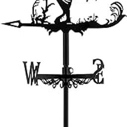 SUPERDANT Rooster Weather Vane Rooftop Rooster Wind Vanes Retro Metal Wind Direction Indicator Farm Scene Garden Art Decor for Roof Garden Patio Backyard Chicken Coop Barn Decorations-image-26