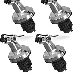 Tanna Enterprise Olive Oil Liquor -Stainless Steel Bottle Pourers with Plastic Rubber Wine Free Flow Dispensers Caps for Bottle Perfect for Restaurant, Bar, Hotel, Kitchen (2)-image-1