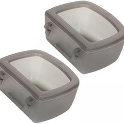 4x2 Pieces Crate Dog Bowls for Wire Cages or Crates for Pets Puppy Guinea Pigs Gray-image-26