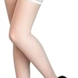 Women & Girls Lace Garter Belt and Sheer Nylon Pantyhose Stockings Lingerie Set (White)-STK286-image-7