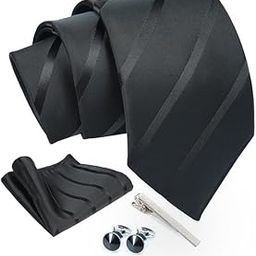 Tie for Men – Micro Silk Neck Ties Set with Cufflinks Flower Pin, Pocket Square & Black Gift Box, Combo Necktie Sets for Office Wear, Formal Suits & Weddings (0, TPst7pn)-image-36