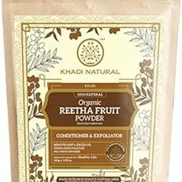 Khadi Natural Organic Reetha Fruit Powder| 100% Natural|Hair Powder that removes scalp dirt| Maintains pH levels|Suitable for all hair types|100 g-91