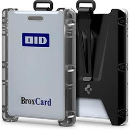 ID Badge Holder Wallet with Polycarbonate Clip Durable 4 Card Secure - Black-image-8