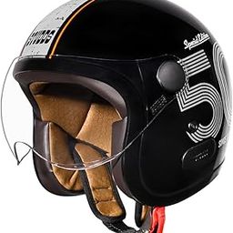 Studds Jet 50 Open Face ISI Certified Helmet | Lightweight with Chopper Visor & Stainless Steel Buckle Black - Grey - L-image-75