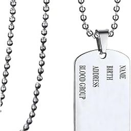 Personalized Military Dog Name Tag Engreved Custom Text SIlver Stainless Steel Necklace For Men LCP120-image-81