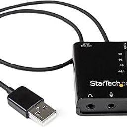 StarTech.com USB Sound Card w/ SPDIF Digital Audio & Stereo Mic – External Sound Card for Laptop or PC – SPDIF Output (ICUSBAUDIO2D),Black-image-63