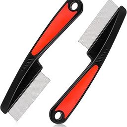 Ptwola 2 Pcs Stainless Steel Fine Tooth Dandruff Removal High Strength Hair Combs Metal Dog Face Brush Scalp Massage Sweep Grooming Tool Multifunctional Hairbrush for Men Women Kids-image-24