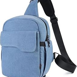 Camera Bag Camera Backpacks Small for Photographers 8.6 x 5 x 11 inches Canvas DSLR SLR Small Camera Bags for Photographers with Tripod Holder Raincover Blue Women Men-66