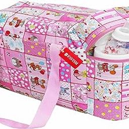 Annapurna Sales Baby Diaper Bag with Bottle Warmers or Nappy Changing Bag with 2 Bottle Warmers - Pink (Unisex)-image-92