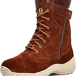 SWAT Tactical Military/Army Boots for Men with Side Zip Black Leather 9" (Inches) long boots. Size available UK/India 5 to 12 Article-703DarkTan-image-20