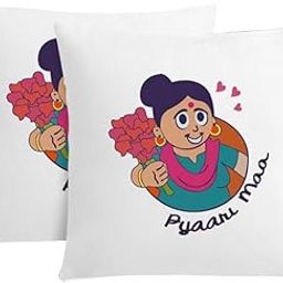 Pyari Maa Theme Cushion Cover with Filler (12x12 Inches)(Pack of 2)-image-82