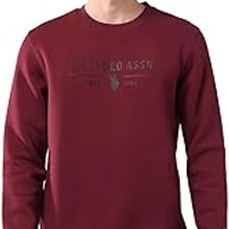 Men's Red Printed Crew Neck Long Sleeve Casual Cotton Regular Fit Sweatshirt-image-53