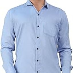 Men?s Casual Light Blue Long Sleeve Button-Down Shirt ? Comfortable & Stylish Everyday Wear-image-33