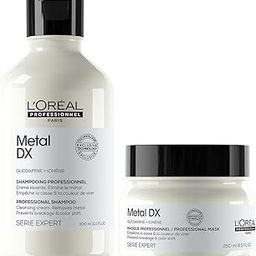 L’Oréal Professionnel Metal DX Anti-Metal Sulfate-Free Cleansing Cream Shampoo & Mask 300ml+250ml | Professional Routine for Less Breakage, Get Strong & Shiny Hair | With Glicoamine | For Men & Women-image-42