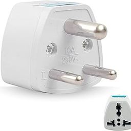 Hi-Plasst India Converter Plug 3Pin (Pack of 1) - World Travel Adapter for USA, UK, Canada, Europe to India - Type D Adaptor Plug Socket for Foreign Devices in India-25