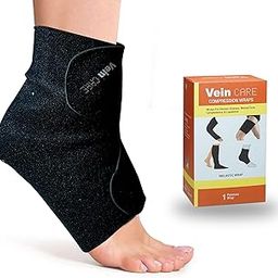Vein Care Compression Ankle Wrap, Support for Varicose Veins, Pain Relief, Running, Gym, Sports, 30-50mmHg, Set of 1-image-64