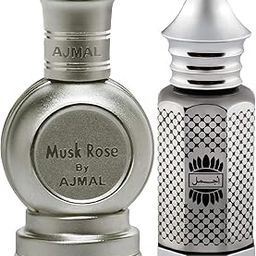 Ajmal Musk Rose Concentrated Perfume Oil Floral Musky Alcohol-free Attar 12ml for Unisex and Asher Concentrated Perfume Oil Oriental Alcohol-free Attar 12ml for Unisex FREE-42