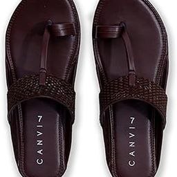 CANVI Stylish | Fancy | Comfortable Kolhapuri Chappal Sandal Slipper for Men Stylish Faux Leather Men's Kolhapuri Slippers Thong Sandals for Men Stylish & Comfortable-image-74