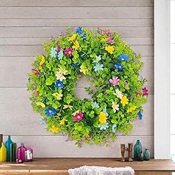 HEAVENGLOW Spring Wreath Artificial Flower Wreath Party Balcony Wall 16in Floral Wreath-image-17