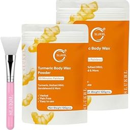 SLUKRL Herbal Wax Powder for Face & Body, No Side Effects, Natural & Painless Turmeric Facial Wax Powder (200g)-image-99
