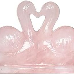 Pyramid Tatva Rose Quartz Mandarin Ducks Joint (80-110 Grams) Healing Balancing Love and Relationship, Self Love, Heart Chakra,(Pink) Love Wedding Home Decor Valentine's Day Natural Crystal Stone-image-22