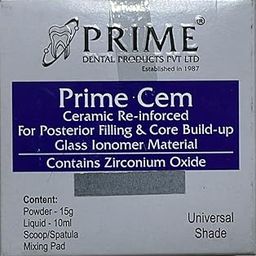 Prime Cem Ceramic Reinforced Glass Ionomer Material for Dental Filling, 15g Powder + 10ml Liquid, Universal Shade-image-28