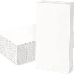 HOUSAI PAPER BAGS : Kraft White Paper Carry Shopping Gift Pouch - Pack of 50 (L) Goodie Bag, Durable,Eco-friendly (8.5"x5"x11.5")-image-18