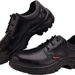 FS05 Black Leather Safety Shoes for Men |Single Density with Steel Toe | Antistatic, Antislip, Oil & Heat Resistant-26