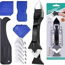 LVZGR 3 in 1 Silicone Caulking Tool Kit, Stainless Steel Scraper Tool, Sealant Finishing Reuse and Replaceable 5 Pads, Caulk Remover Ideal for Kitchen, Bathroom,Showers/Sinks Window Sink Joint-image-43