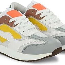 Womens Daisy Sneakers |Solid Sports Casual Lace Up Shoes Perfect for Running Walking | Cushioned Footbed for Extra Comfort-image-35