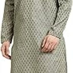 (Since 1958 Men's Jacq Silk Maroon Self Design Kurta & Off-White Churidar Pyjama Set-image-29