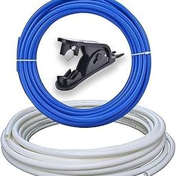 Letino RO Water Purifier Virgin Ro Pipe 5 Meter White, 5 Meter Blue, 1 Pipe Cutter - 1/4 Inch Size-16
