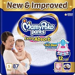 MamyPoko Pants Extra Absorb Baby Diapers, Small (S), 87 Count, 4-8kg-image-65