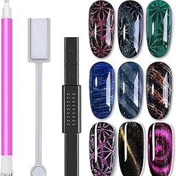 BANIRA 3 Pcs 3D Cat Eyes Nail Art Magnetic Pen Set Double-head Magic Magnet Stick For 3D Magnetic Cat Eye Gel Nail Polish Nail Art Manicure Tool-image-63