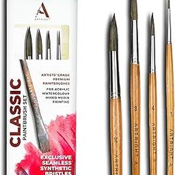 Artright Round Artist Paintbrush Set of 4 – Sizes #1, #4, #8, #10 | Versatile Brushes for Fine Detailing, Line Work & Broad Strokes | Perfect for Acrylic, Oil, Watercolor & Gouache Painting-26