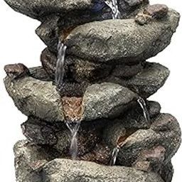 Alpine Corporation TZL154 Alpine Fountain with LED Light Rainforest Rock Frountain, Multicolor-image-46